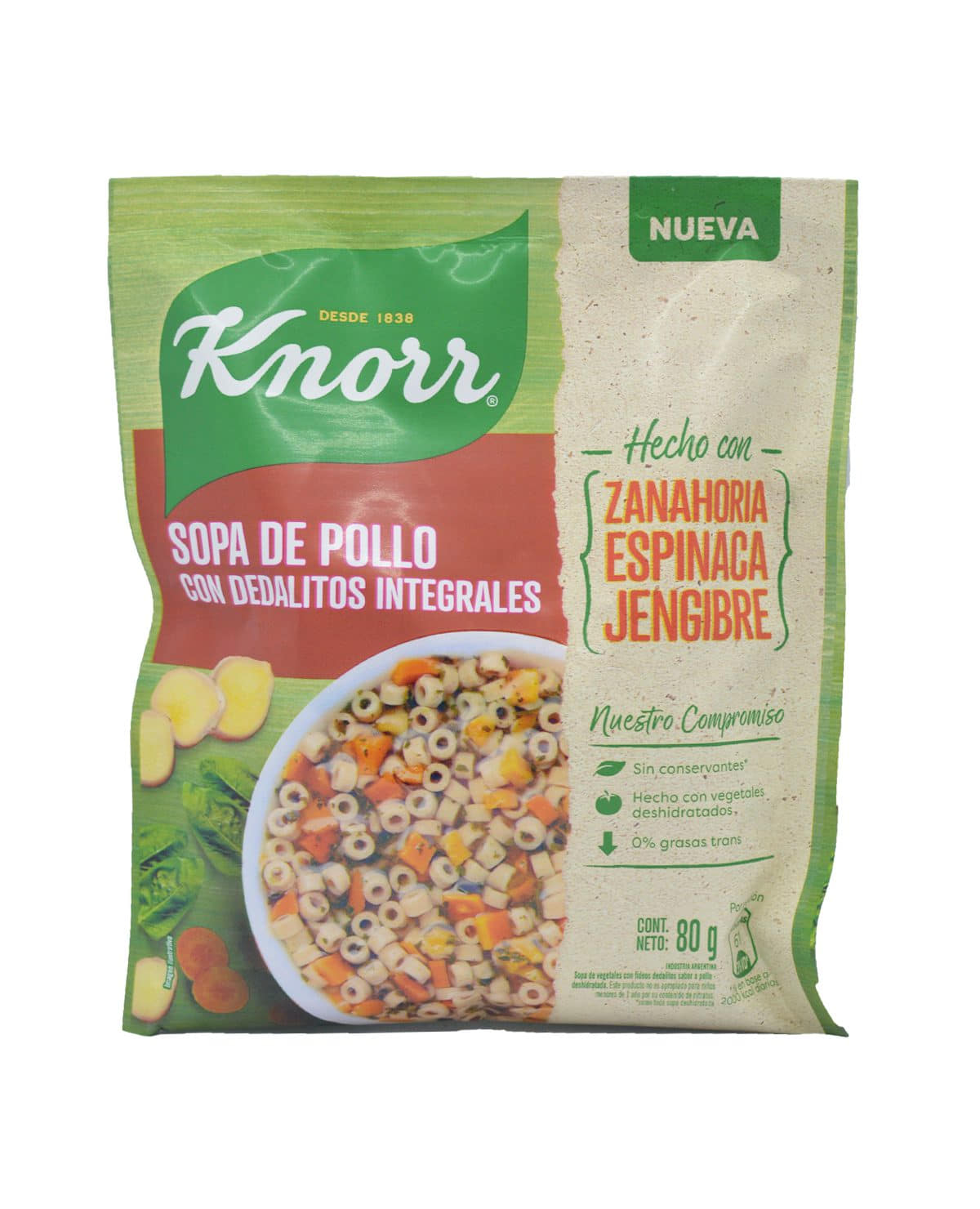 Sopa Knorr Pollo con Dedalitos Integrales 80 Gr